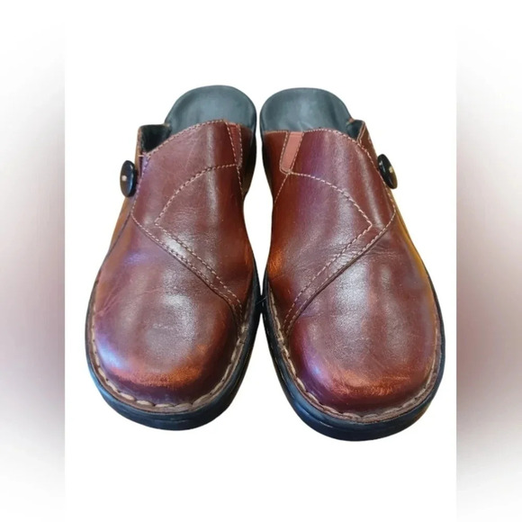 Clarks Shoes Mules Slides Artisan Red Leather  Size 8M - Picture 3 of 9